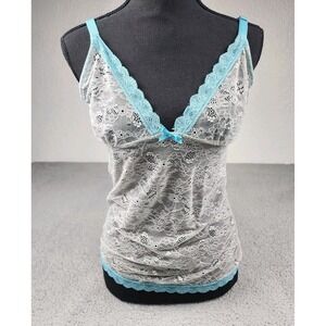 Cami Top Womens Medium Elena Croquette Fairy Lace Sheer Y2K Lingerie Babydoll